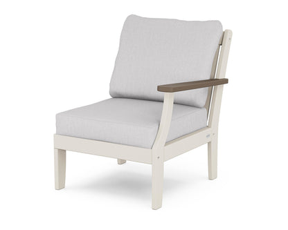 POLYWOOD® Braxton Modular Right Arm Chair in Sand / Kona / Granite