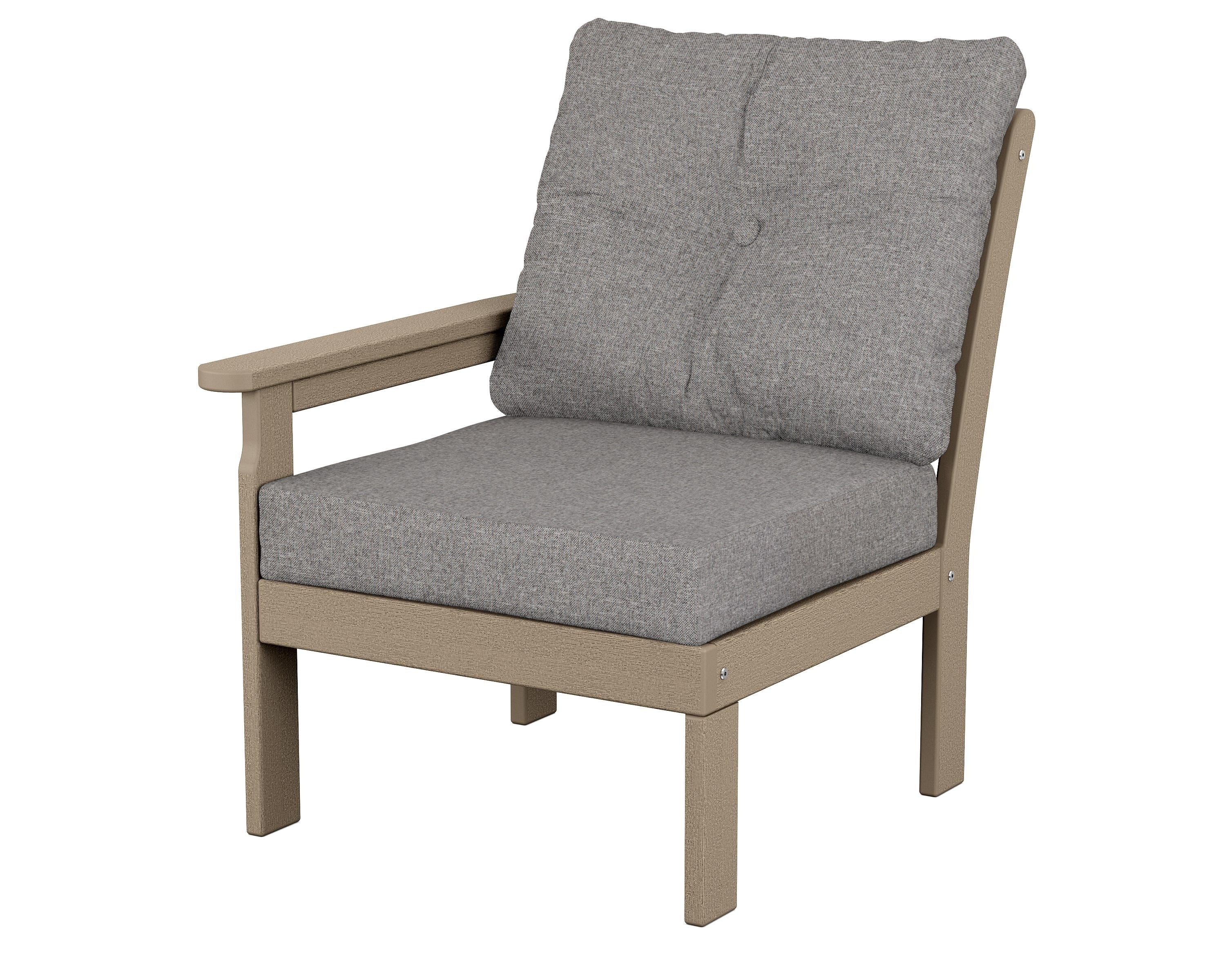 POLYWOOD® Vineyard Modular Left Arm Chair in Vintage Sahara / Grey Mist