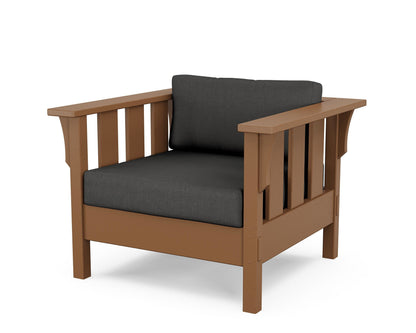 Martha Stewart by POLYWOOD® Acadia Deep Seating Chair in Teak / Spectrum Carbon