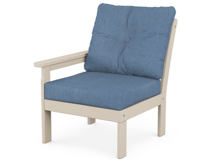 POLYWOOD® Vineyard Modular Left Arm Chair in Sand / Sky Blue