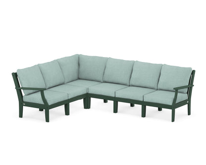 POLYWOOD® Braxton Modular 6-Piece Deep Seating Set in Green / Glacier Spa