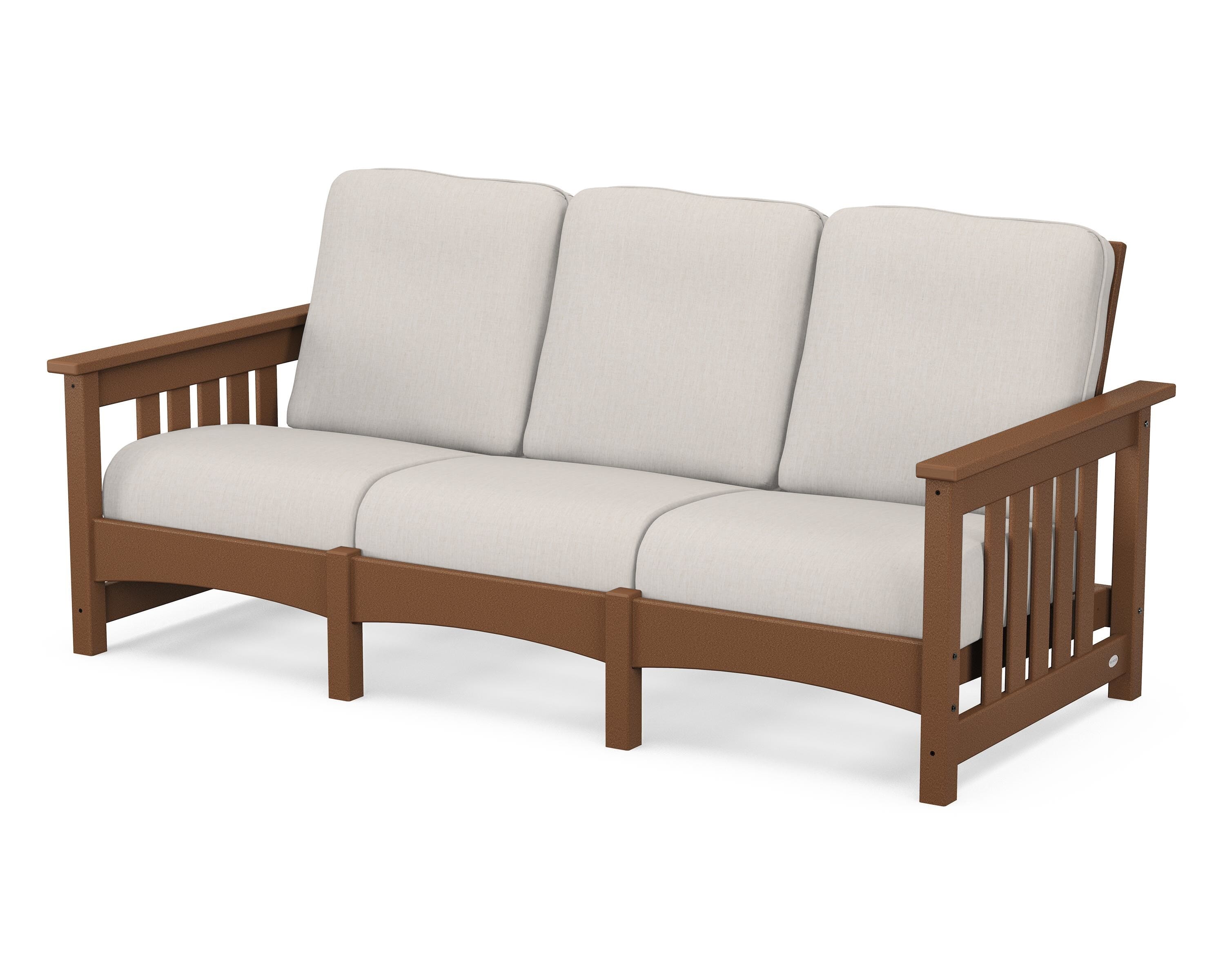 POLYWOOD® Club Mission Sofa in Teak / Cast Ash
