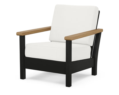 POLYWOOD® Harbour Deep Seating Chair in Black / Natural / Natural Linen