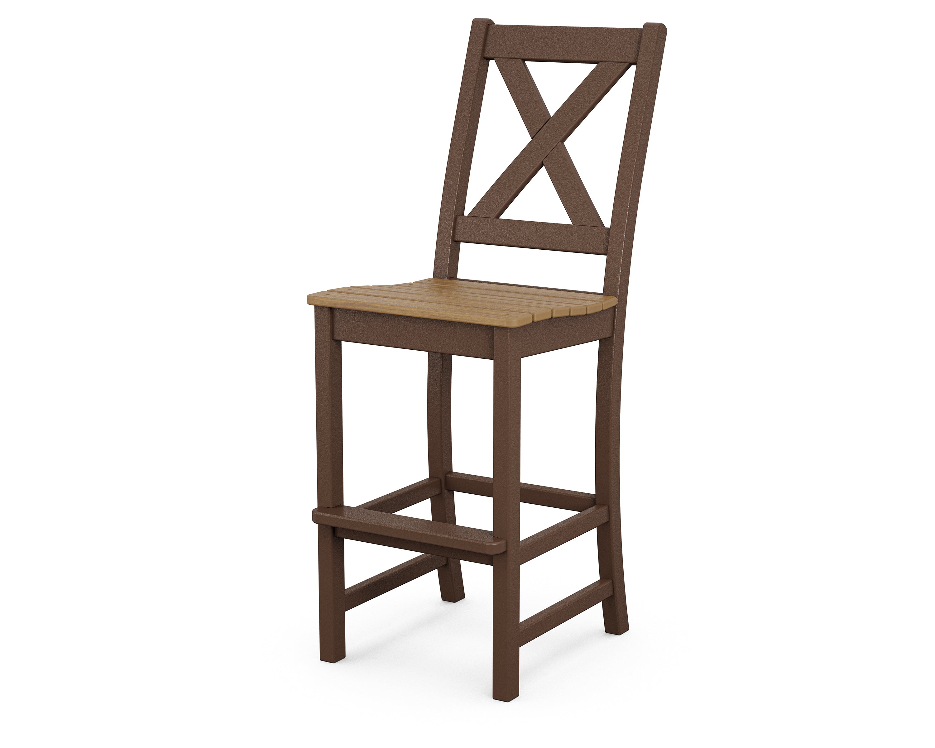 POLYWOOD® Braxton Bar Side Chair in Mahogany / Natural