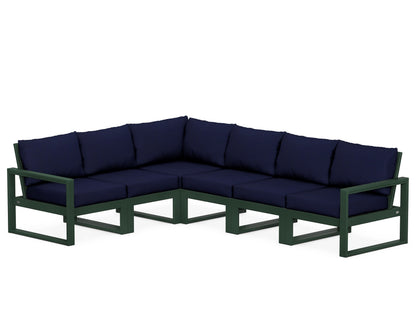 POLYWOOD® EDGE 6-Piece Modular Deep Seating Set in Green / Navy