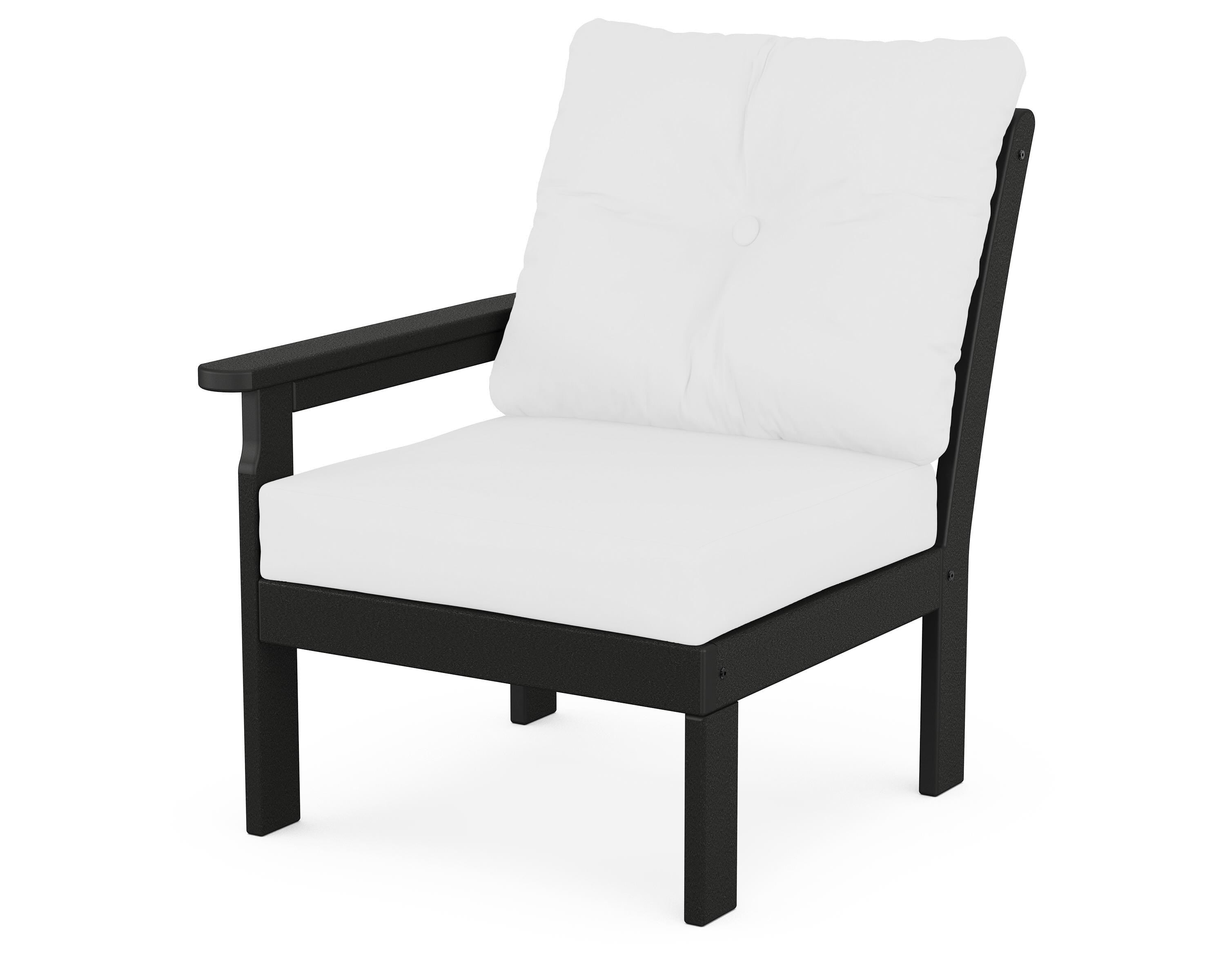 POLYWOOD® Vineyard Modular Left Arm Chair in Black / Natural