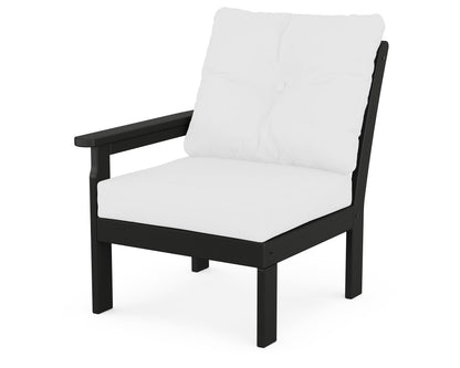 POLYWOOD® Vineyard Modular Left Arm Chair in Black / Natural