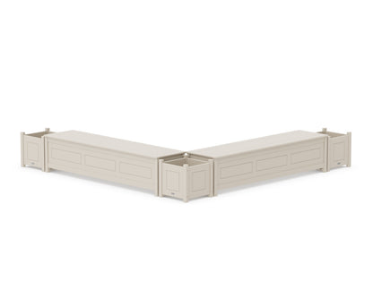 Country Living 72" Country Living L- Shaped Planter Storage Bench Corner Set in Sand