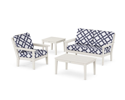 Country Living Wovendale 4-Piece Deep Seating Set in Sand / Trellis Navy