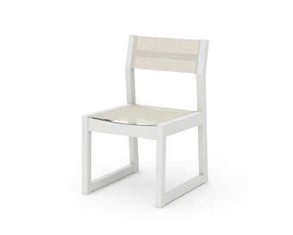 POLYWOOD® EDGE Sling Dining Side Chair in White / Parchment Sling