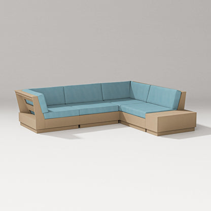 PW Designer Series Elevate Corner Sectional in Vintage Sahara / Lattice Sky Blue