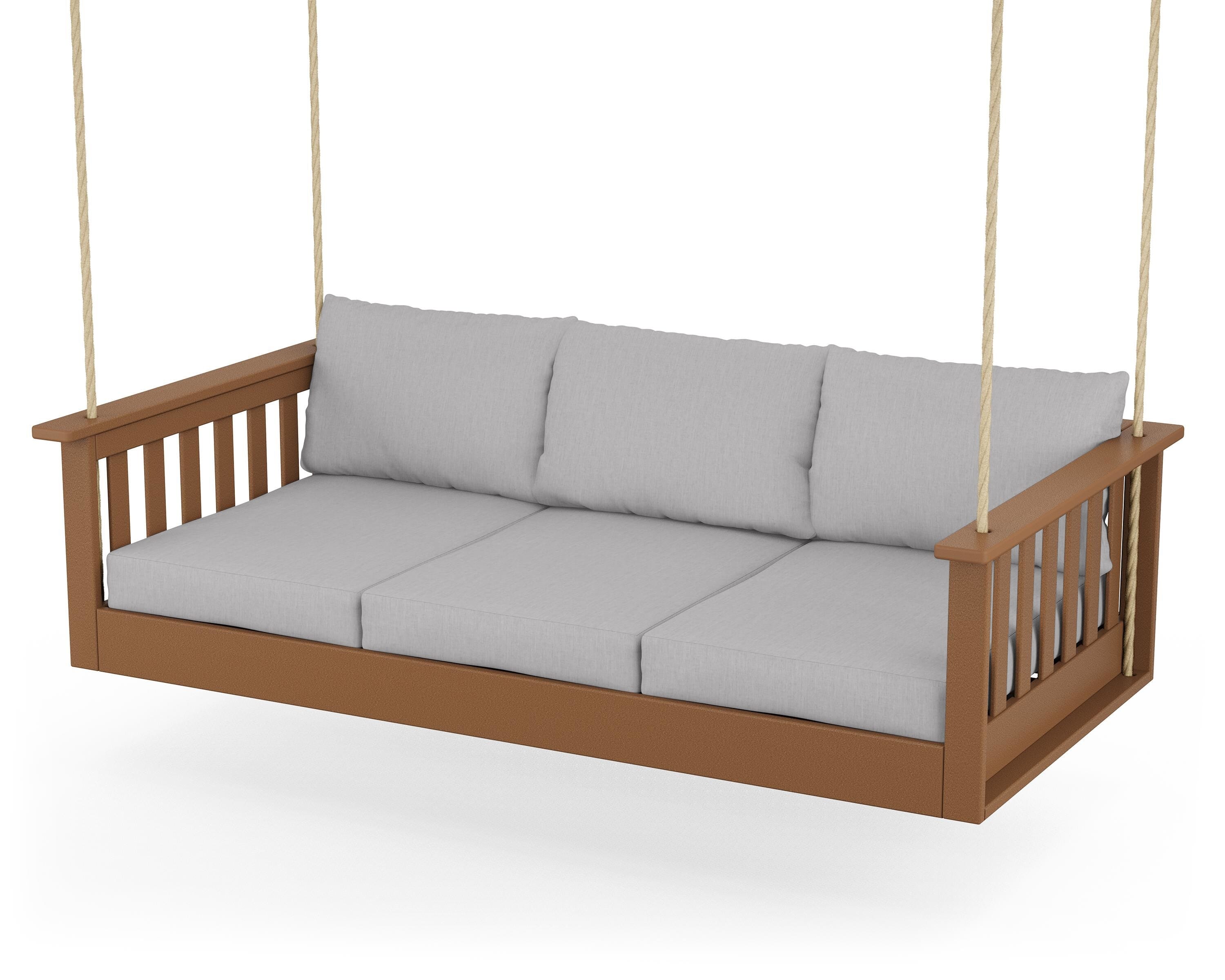 POLYWOOD® Vineyard Daybed Swing in Teak / Granite