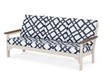 POLYWOOD® Vineyard Deep Seating Sofa in Sand / Kona / Trellis Marine Indigo
