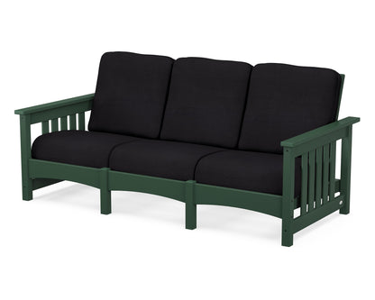 POLYWOOD® Club Mission Sofa in Green / Midnight Linen