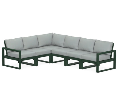 POLYWOOD® EDGE 6-Piece Modular Deep Seating Set in Green / Spa