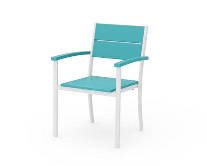 POLYWOOD® Main Street Stacking Dining Arm Chair in White / Aruba