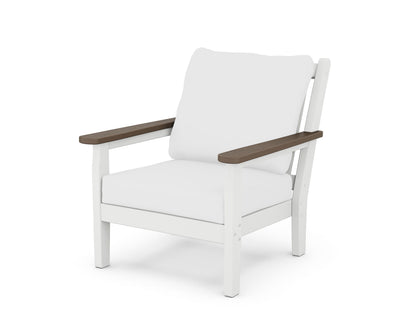POLYWOOD® Chippendale Deep Seating Chair in White / Kona / Natural