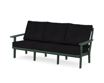 POLYWOOD® Prairie Deep Seating Sofa in Green / Midnight Linen