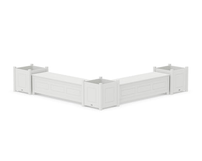 Country Living 60" Country Living L- Shaped Planter Storage Bench Corner Set- Large in White