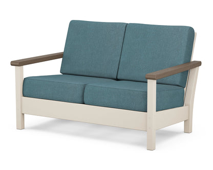 POLYWOOD® Harbour Deep Seating Loveseat in Sand / Kona / Ocean Teal