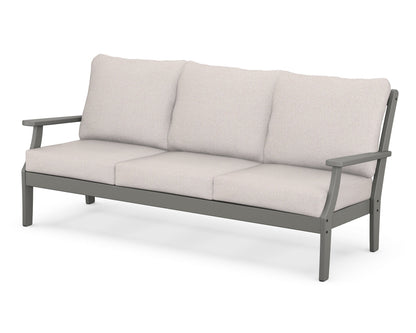 POLYWOOD® Braxton Deep Seating Sofa in Slate Grey / Dune Burlap