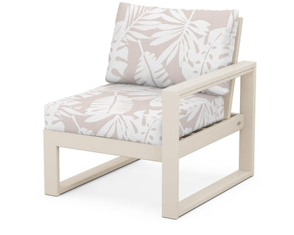 POLYWOOD® EDGE Modular Right Arm Chair in Sand / Leaf Dune Burlap