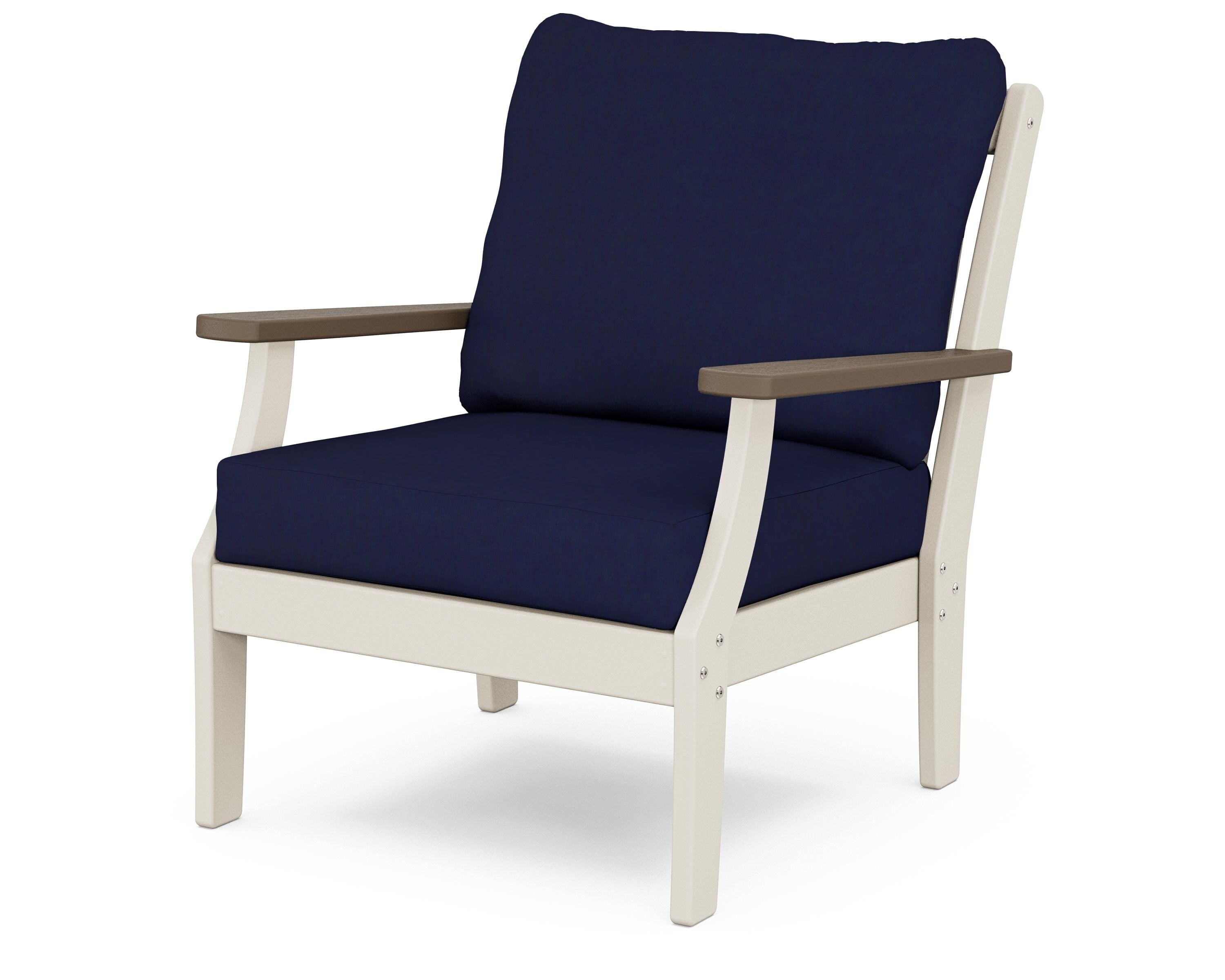 POLYWOOD® Braxton Deep Seating Chair in Sand / Kona / Navy