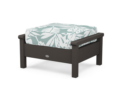 POLYWOOD® Harbour Deep Seating Ottoman in Vintage Coffee / Leaf Glacier Spa