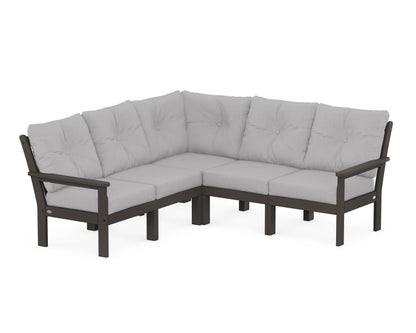 POLYWOOD® Vineyard 5-Piece Sectional in Vintage Coffee / Granite