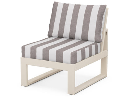Unbranded Modular Armless Chair in Sand / Cabana Stripe Grey Mist