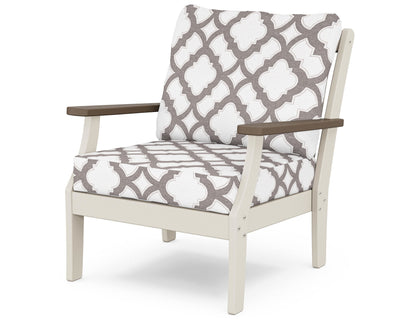 POLYWOOD® Braxton Deep Seating Chair in Sand / Kona / Trellis Grey Mist