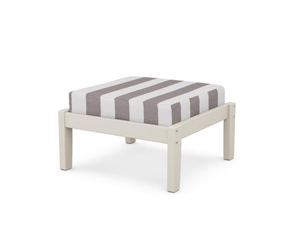 Unbranded Deep Seating Ottoman in Sand / Cabana Stripe Grey Mist