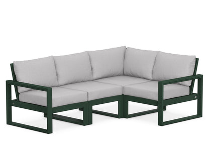 POLYWOOD® EDGE 4-Piece Modular Deep Seating Set in Green / Granite