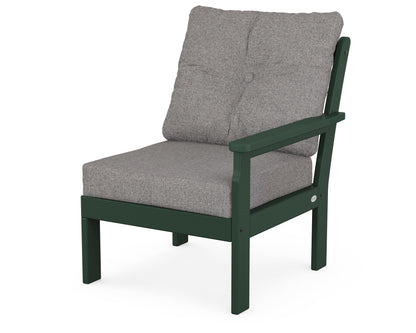 POLYWOOD® Vineyard Modular Right Arm Chair in Green / Grey Mist