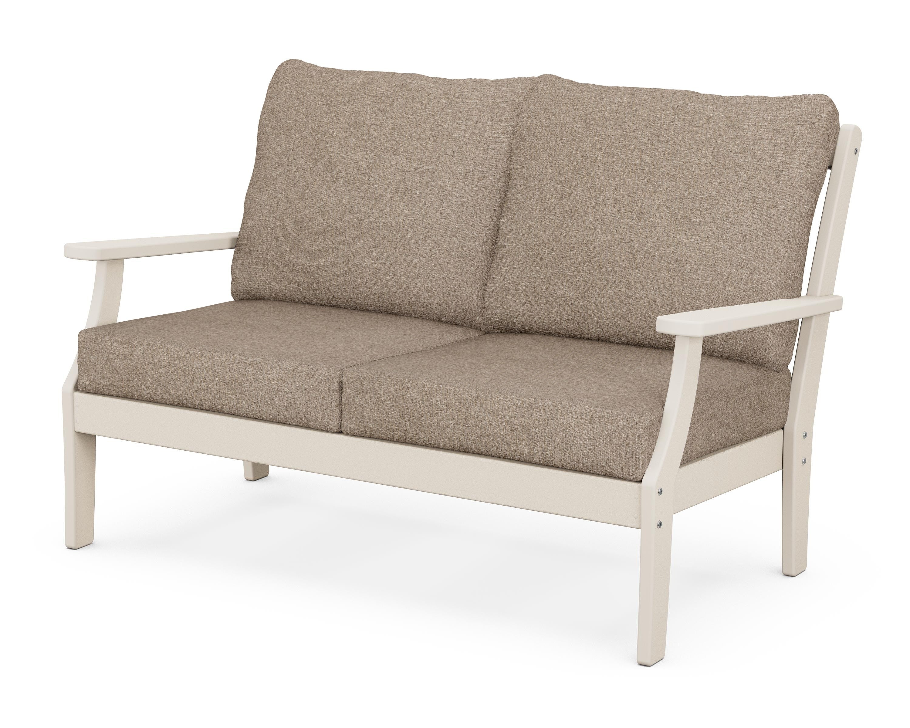 POLYWOOD® Braxton Deep Seating Loveseat in Sand / Spiced Burlap