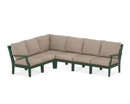 POLYWOOD® Braxton Modular 6-Piece Deep Seating Set in Green / Spiced Burlap