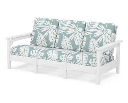 POLYWOOD® Club Sofa in White / Leaf Glacier Spa