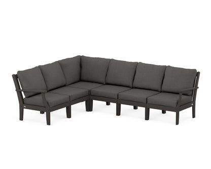 POLYWOOD® Braxton Modular 6-Piece Deep Seating Set in Vintage Coffee / Spectrum Carbon