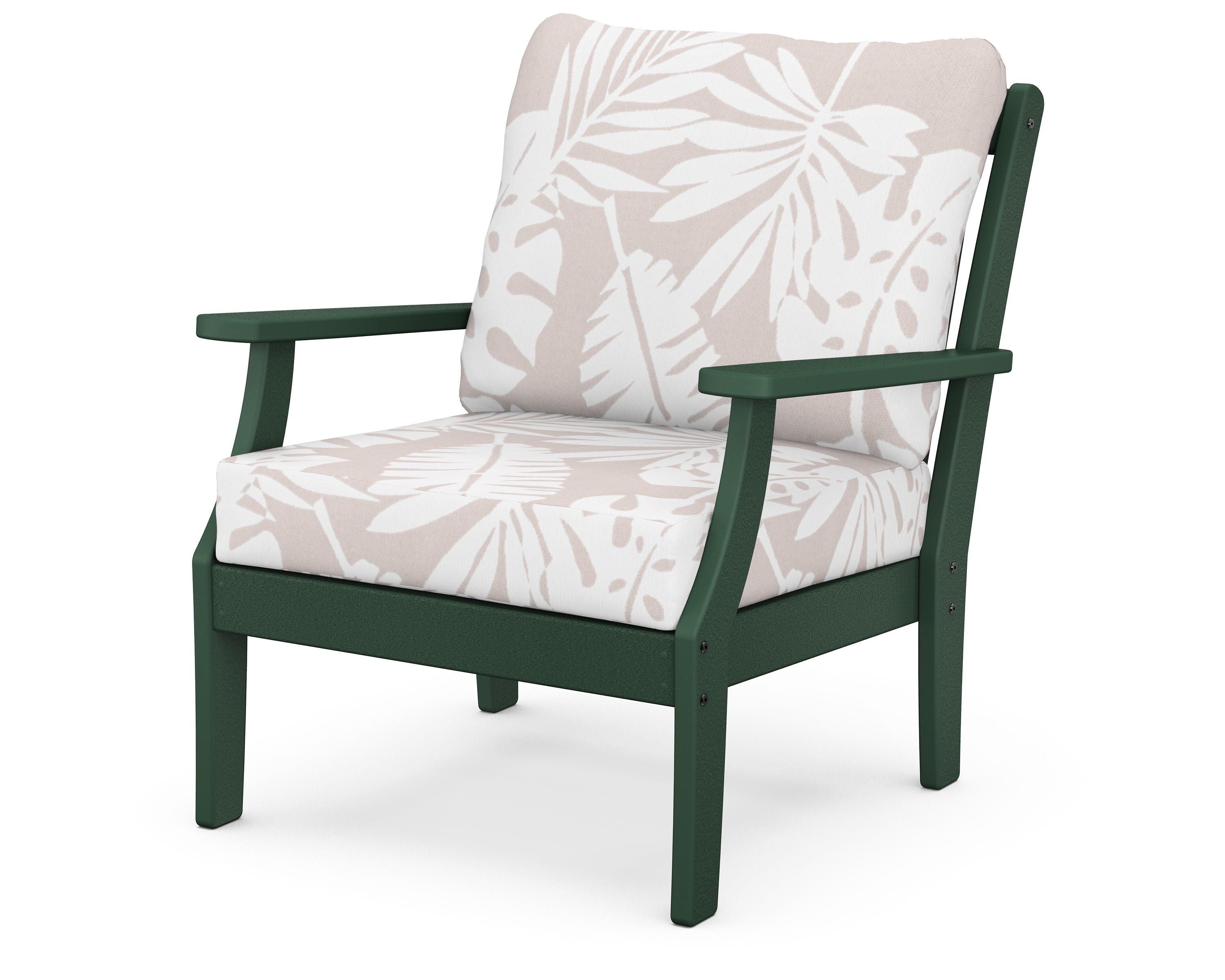 POLYWOOD® Braxton Deep Seating Chair in Green / Leaf Dune Burlap