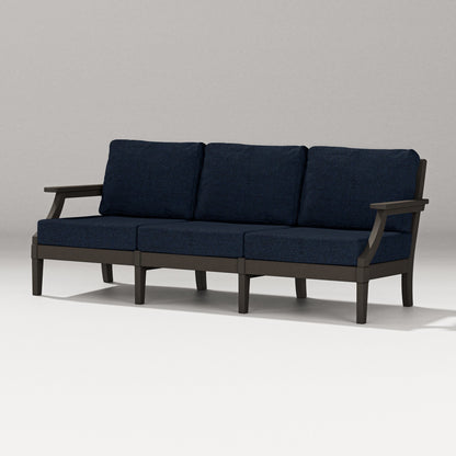 PW Designer Series Estate Sofa in Vintage Coffee / Marine Indigo