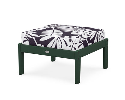 POLYWOOD® Braxton Deep Seating Ottoman in Green / Leaf Navy