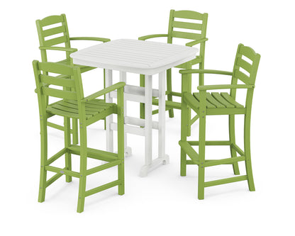 POLYWOOD® La Casa Café 5-Piece Bar Set in Lime / White