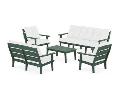 POLYWOOD® Lakeside 5-Piece Lounge Sofa Set in Green / Natural