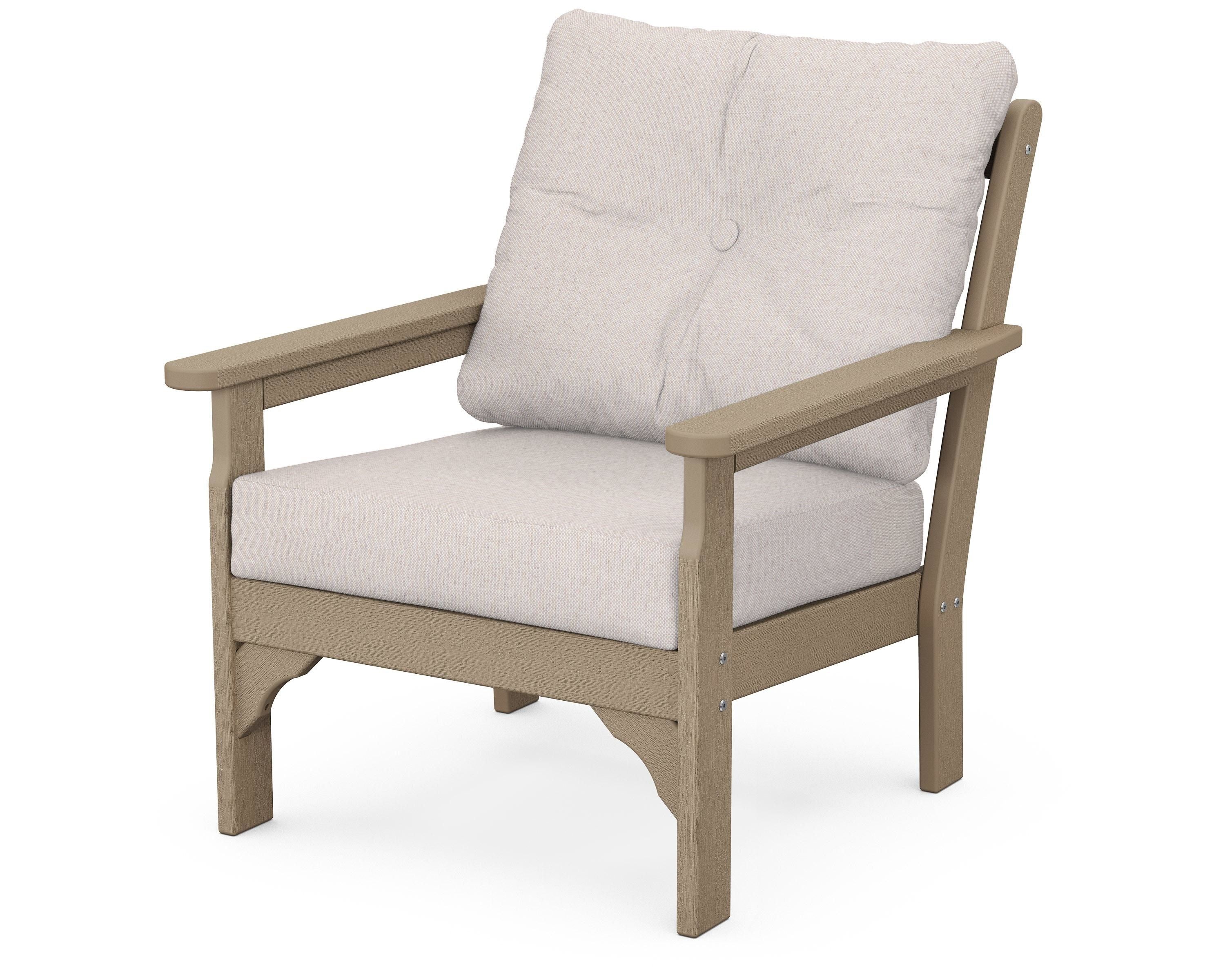 POLYWOOD® Vineyard Deep Seating Chair in Vintage Sahara / Dune Burlap