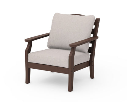 Draper James™ by  POLYWOOD® Savannah Deep Seating Chair in Mahogany / Dune Burlap