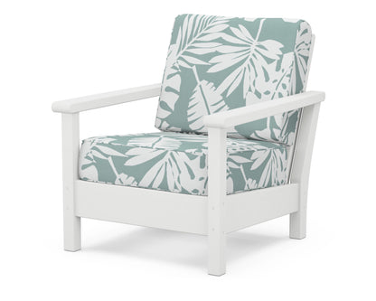 POLYWOOD® Harbour Deep Seating Chair in White / Leaf Glacier Spa