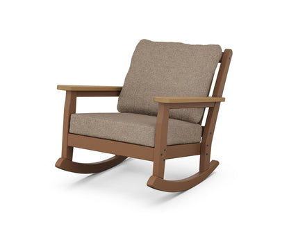 POLYWOOD® Chippendale Deep Seating Rocking Chair in Teak / Natural / Spiced Burlap