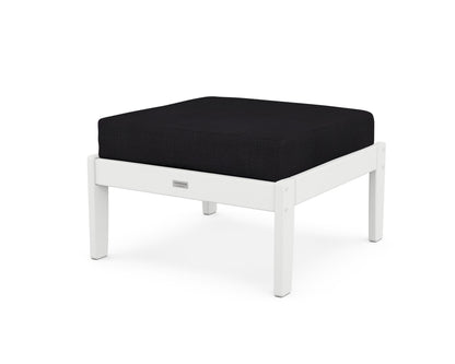 Country Living Cottage Deep Seating Ottoman in White / Midnight Linen
