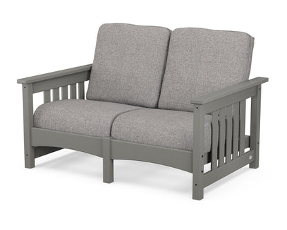 POLYWOOD® Club Mission Loveseat in Slate Grey / Grey Mist