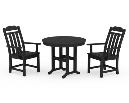 Country Living Cottage 3-Piece Farmhouse Dining Set in Black